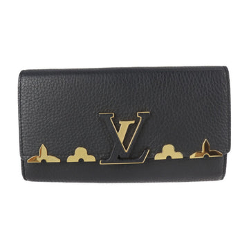 Louis Vuitton Portefeuille Capucines Long Wallet M64551 Taurillon Leather Noir Bifold Monogram Flower Corolla