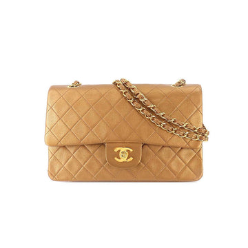 Chanel matelasse 25 chain shoulder bag leather metallic brown A01112 gold metal fittings Matelasse Bag