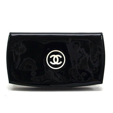 Chanel makeup line round long wallet coco mark black