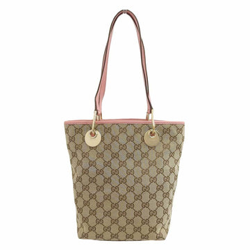 Gucci GG canvas shoulder bag beige pink pattern tote 120840 002 404