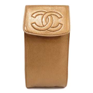 CHANEL here mark case calf women's