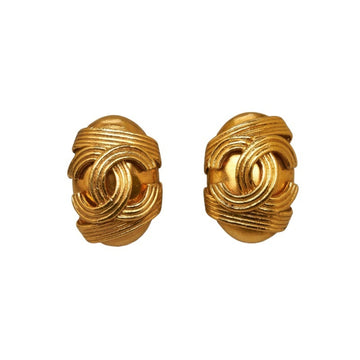 CHANEL Cocomark Mizuhiki Earrings Gold Plated Women's