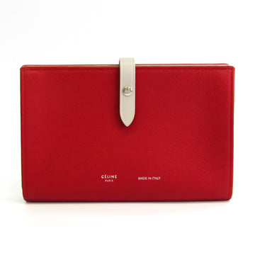 Celine Womens Leather Bifold Wallet Red