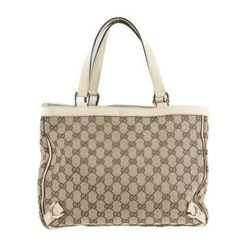 GUCCI GG canvas handbag 170004 leather beige ivory