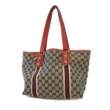 Gucci GG Canvas Tote Bag 137396 Women's Shoulder Bag,Tote Bag Navy,Red