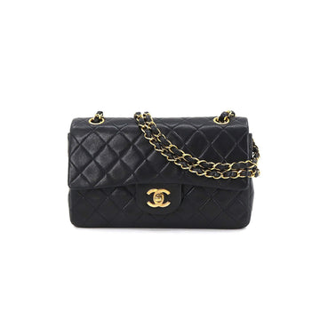 Chanel matelasse 23 chain shoulder bag leather black A01113 vintage gold metal fittings Matelasse Bag