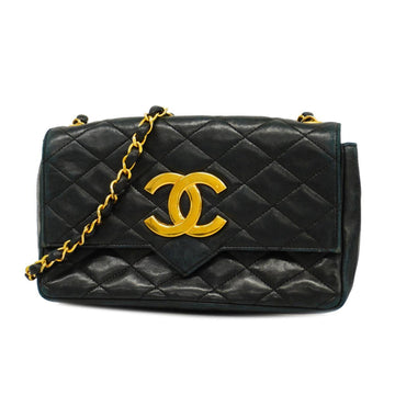 CHANEL Shoulder Bag Matelasse Chain Lambskin Black Gold Hardware Women's