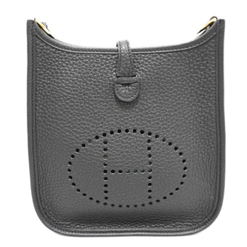 HERMES Evelyn TPM Shoulder Bag Black G Metal Taurillon B Engraved Women's Men's