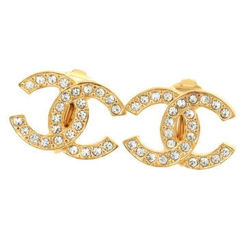 Chanel here mark earrings rhinestone vintage antique logo