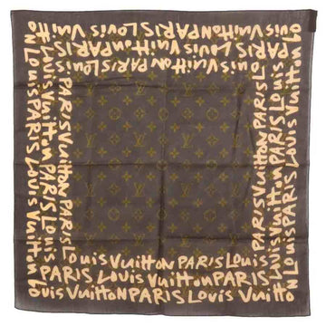 LOUIS VUITTON scarf monogram graffiti cotton brown/beige unisex