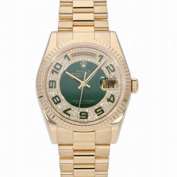 Rolex Day-Date 50th Anniversary Model Green x Pave Diamond 118238 Random Men's Wristwatch