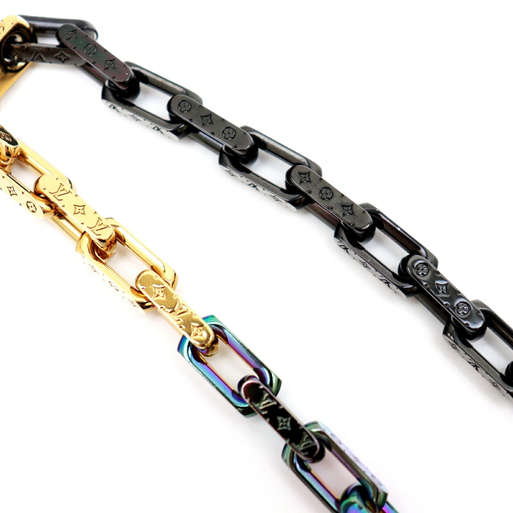 Louis Vuitton 19 Collier Chain Monogram Necklace Men's Multi M68241 LO