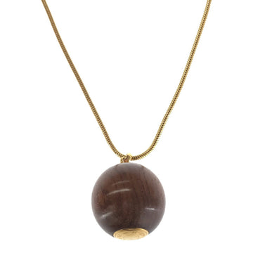 HERMES wood ball necklace accessories brand accessory Lady's gold VINTAGE vintage OLD old
