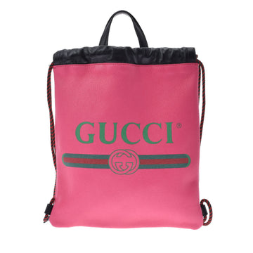 Gucci drawstring backpack pink 523586 boys calf rucksack daypack