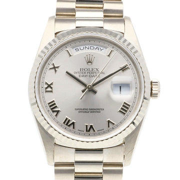 ROLEX Day-Date Oyster Perpetual Watch 18K K18 White Gold 18239 Automatic Men's