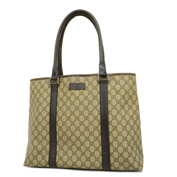 GUCCI tote bag GG Supreme 114288 PVC brown silver hardware ladies