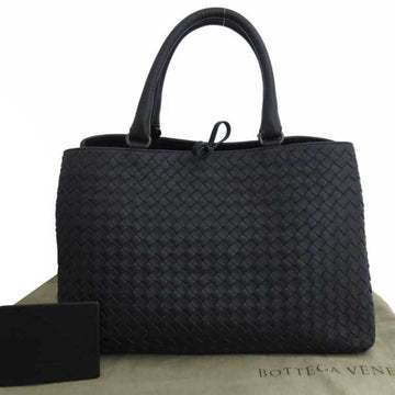 BOTTEGA VENETA Handbag Intrecciato Dark Navy Leather Tote Bag