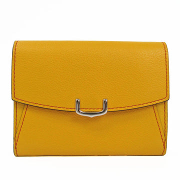 CARTIER C De  Women's Leather Middle Wallet [bi-fold] Yellow