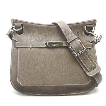 HERMES Gypsyere 28 P Engraved [Made in 2012] Women's Shoulder Bag Taurillon Etoupe [Beige] x Silver [Palladium] Metal Fittings