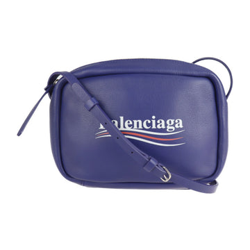 BALENCIAGA Everyday Camera Bag S Shoulder 489812 Leather Navy Crossbody Messenger Logo