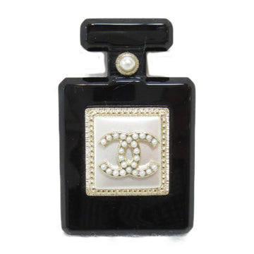 CHANEL Brooch perfume bottle Black Pearl Plastic