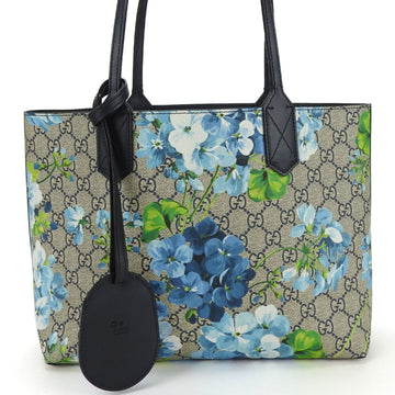 GUCCI tote bag 546323 GG Supreme Blooms Reversible Flower Beige Blue Navy PVC Ladies  Bag pvc