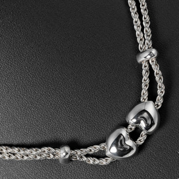 TIFFANY Necklace Double Heart Twisted Rope Choker Silver 925 &Co.