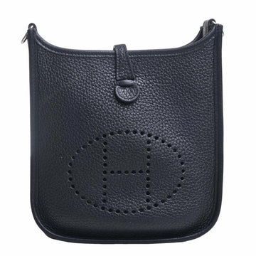 HERMES Taurillon Clemence Evelyn TPM Shoulder Bag Black Ladies