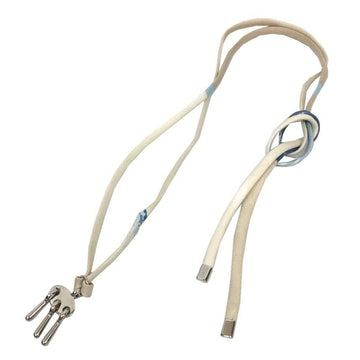 HERMES Petit H choker strap necklace mall Etjouet silk beige with storage box