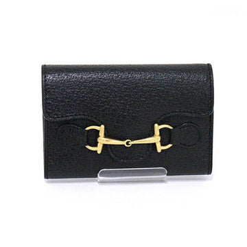 GUCCI Horsebit 6 consecutive key case tri-fold black