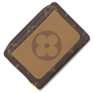 LOUIS VUITTON Bifold Wallet Monogram Reverse Portefeuille Lou M81461 Flower Motif Ladies