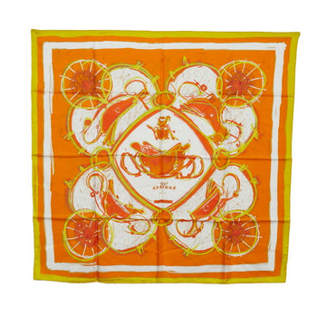 HERMES Carre 90 NEW SPRINGS New Spring Scarf Muffler Yellow Multicolor Silk Women's