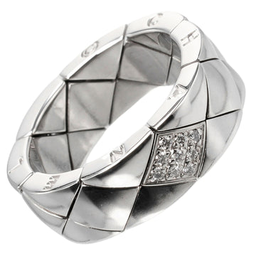 CHANEL Matelasse Ring No. 14 13.31g K18 WG White Gold Diamond