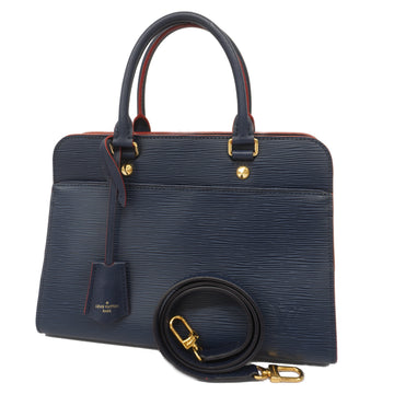 LOUIS VUITTONAuth  Epi 2Way Bag Vaneau MM M51239 Andigo Blue Handbag