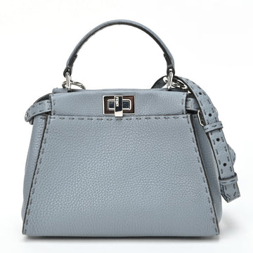 FENDI Peekaboo Small Selleria Handbag 8BN244 Gray