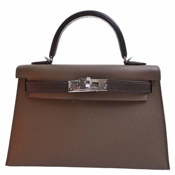 HERMES Vaux Epson Kelly 2 2WYA Handbag Greige/Brown/Black Ladies