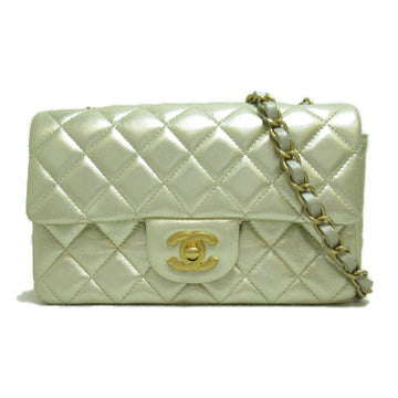 CHANEL Mini Matelasse ChainShoulder Back Gold leather