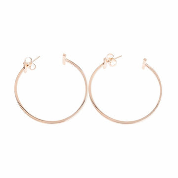 TIFFANY K18PG T wire hoop earrings for women