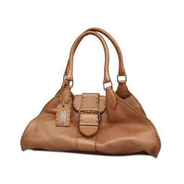 FENDIAuth  Selleria Handbag Women's Leather Handbag Pink Beige