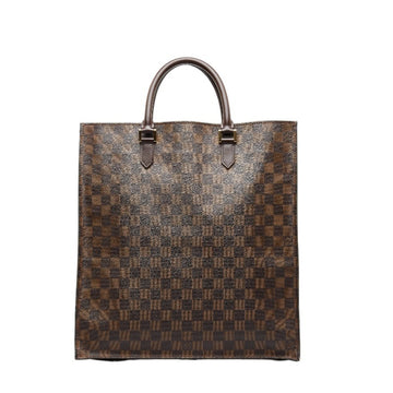 LOUIS VUITTON Damier Sac Pla Handbag Tote Bag N51140 Brown PVC Leather Ladies