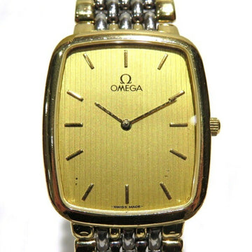 OMEGA Deville 741421 Gold Dial Square Quartz Watch Men's