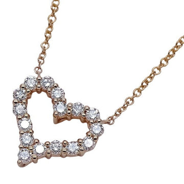TIFFANY&Co. Necklace Women's Pendant 750PG Diamond Sentimental Heart Pink Gold Polished