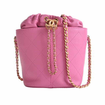 Chanel caviar skin matelasse here mark purse type chain shoulder bag pink