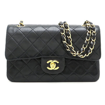 CHANEL Matelasse 23 Double Chain Women's Shoulder Bag Lambskin Black