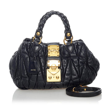 Miu Miu Miu Materasse handbag shoulder bag black leather ladies MIUMIU