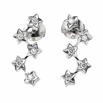 CHANEL Comet Diamond Earrings K18 WG White Gold 750 Star COMETE Pierced