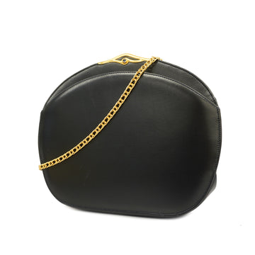 CARTIERAuth  Sapphire Women's Leather Shoulder Bag Black