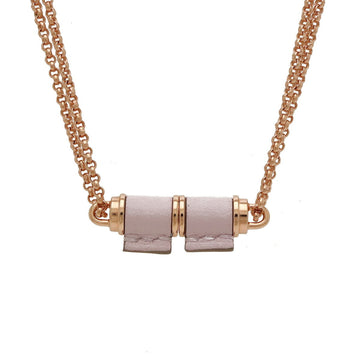 HERMES Charniere PM Necklace Pendant Vaux Swift PGP Pink Gold Plated Mauve Pale