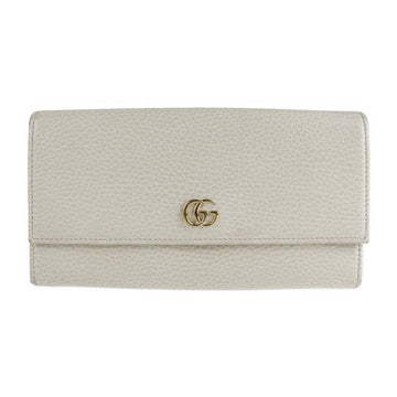 GUCCI GG Marmont Long Wallet 456116 Leather Ivory Continental