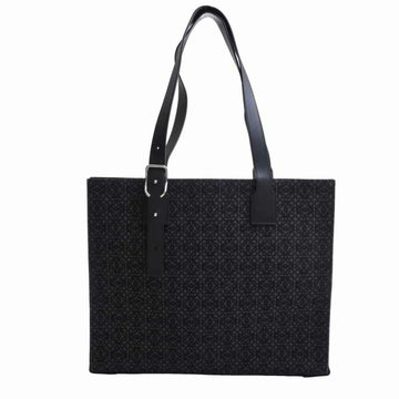 LOEWE Canvas Leather Buckle Horizontal Tote Anagram Bag B692K96X02 Black Ladies